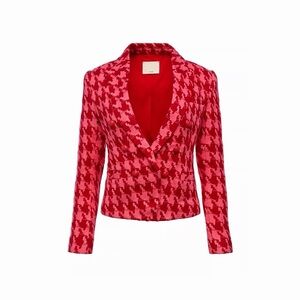 L'AGENCE Red Houndstooth Blazer